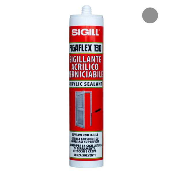 Pigal Sigill PIGAFLEX 130 Sigillante Acrilico Verniciabile Grigio ML280 - PIGAL SIGILL